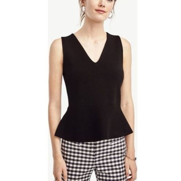 J Crew Women's -Scuba Knit Velvet Ruffle Peplum Tank NWT XL - Picture 5 of 13